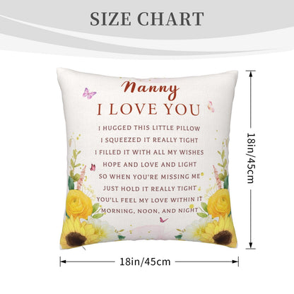 Nanny Gifts for Grandma, Birthday Gifts for Nanny from Grandchildren, Best Nanny Ever Gifts, Nanny Birthday Gifts, Grandma Gifts for Nannie from Grandkids Throw Pillow Cover 18X18 Inches