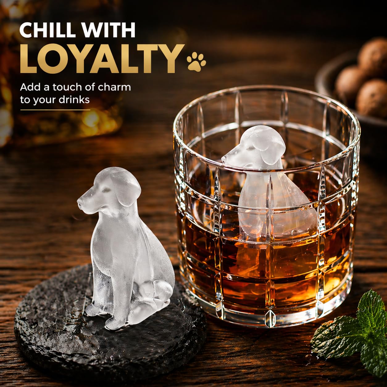Dog Ice Cube Tray Mold - 3D Labrador Shape Ice Cube Trays, Cute Ice Cube Molds for Whiskey Bourbon, 4-Hole Large Fun Shapes Ice Cube Trays, Funny Labrador Gifts for Dog Lovers Women Men