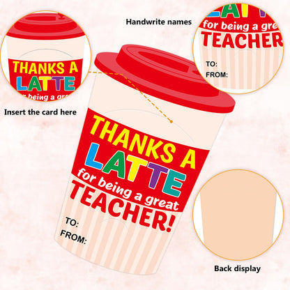 Fancy Land Teacher Gift Card Holder Back to School Teacher Appreciation Gift Cards Sleeves for Kids Students Gratitude Supplies 12Pcs