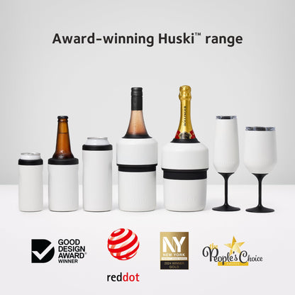 Huski Champagne Flute | NEW | Award-winning Design with Detachable Stem | Premium Stainless Steel Champagne Glass with Lid | Triple Insulated Tumbler | 8oz Capacity | Great Gift (Powder Pink)