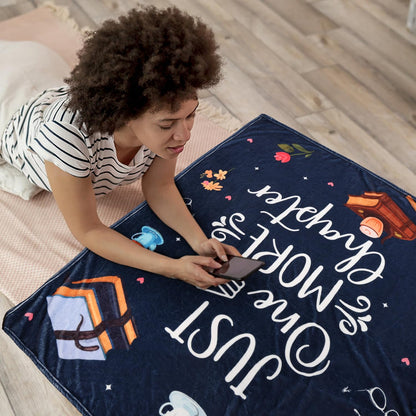 Book Lovers Gifts, Graduation Gift for Him Her Book Lover Throw Blanket, Birthday Gifts for Women, Librarian Birthday Gift for Friends 60" x50 (Navy Blue)