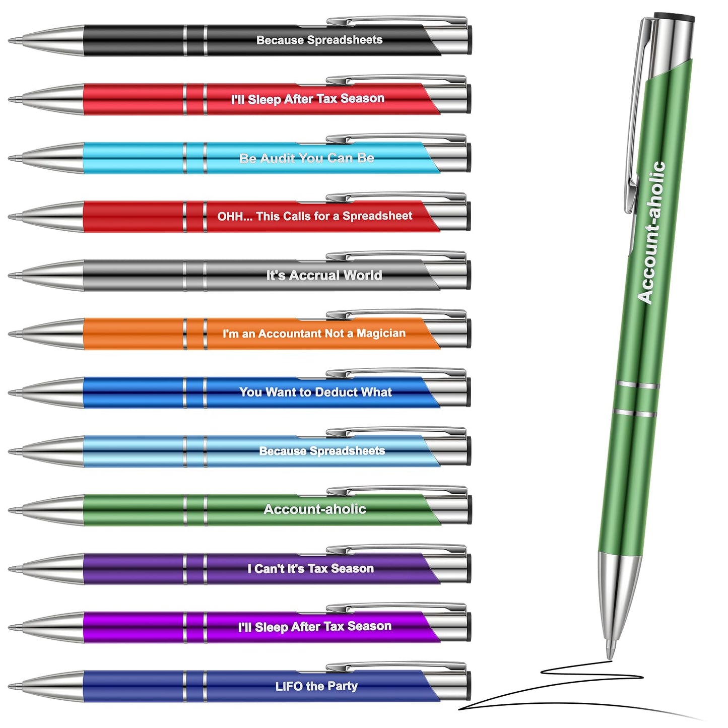 24 Pcs Funny Accountant Ballpoint Pens, Be Audit You Can Be Funny Accountant Gifts, Ballpoint Writing Pens Accounting Firm, Inspirational Gifts for Cpa Friends Women Coworkers Office Supply