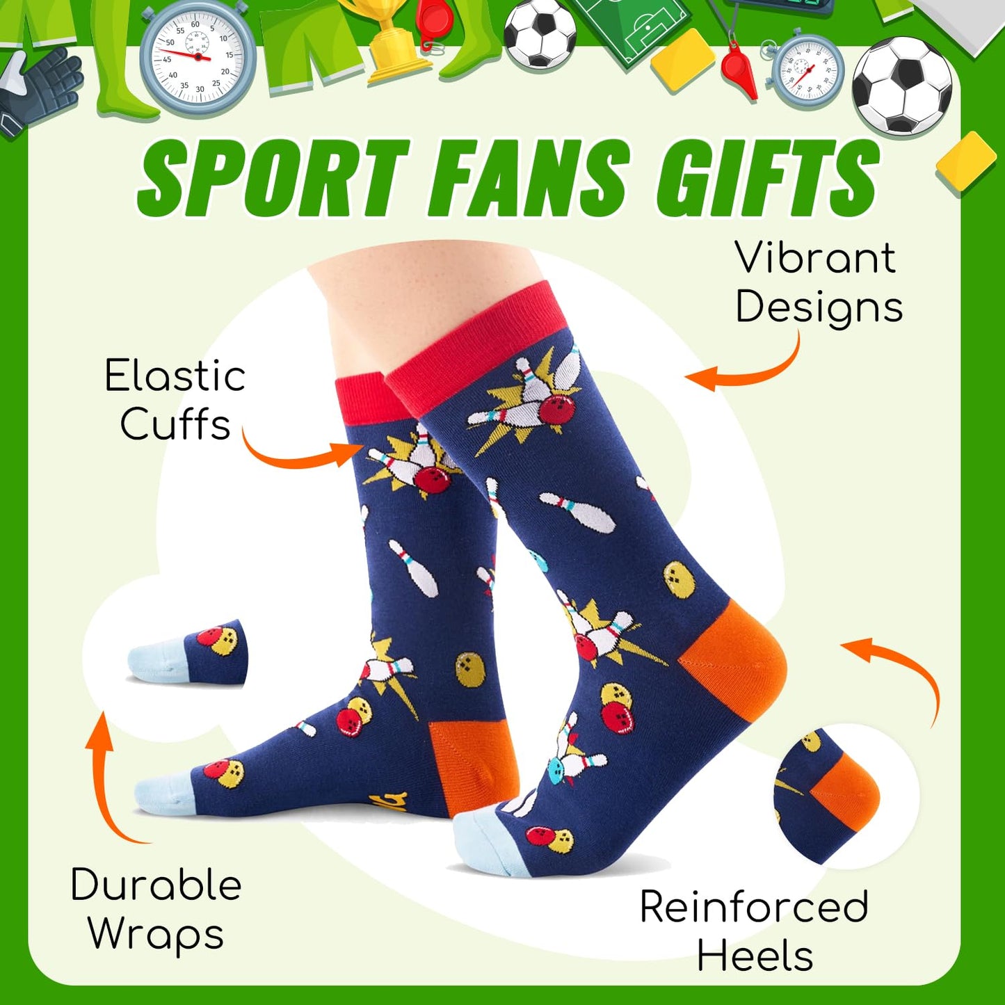 Zmart Unique Socks for Women - Gymnastics Yoga Skiing Tennis Gifts, Gifts for Gymnasts