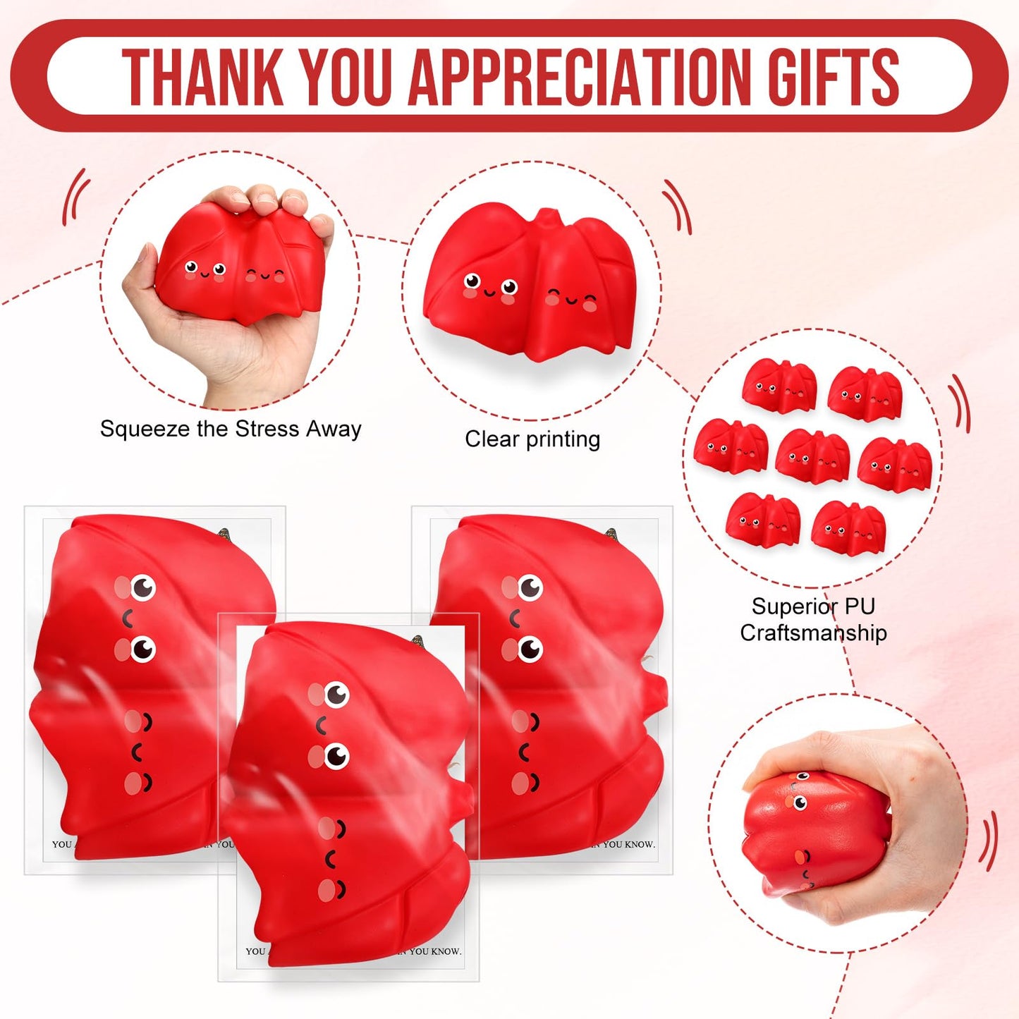 Arrowbash 20 Sets Respiratory Therapist Graduation Gifts Bulk Lung Stress Balls Relief Stress Inspirational Squeeze Balls with Cards for Adults Respiratory Therapy Care Staff Office RT Nursing Work