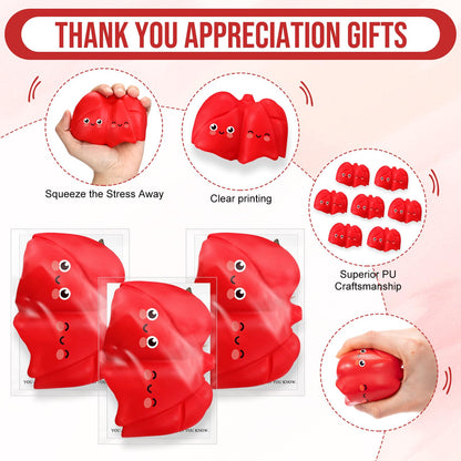 Arrowbash 20 Sets Respiratory Therapist Graduation Gifts Bulk Lung Stress Balls Relief Stress Inspirational Squeeze Balls with Cards for Adults Respiratory Therapy Care Staff Office RT Nursing Work