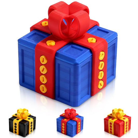 Prank Gift Box, 3D Printed Funny Gift Box, 8cm Really Prank Gifts Box with Screws, Surprise Novelty Gifts for Kids, Valentines Day Gifts Party Favors Festival (Blue Red)