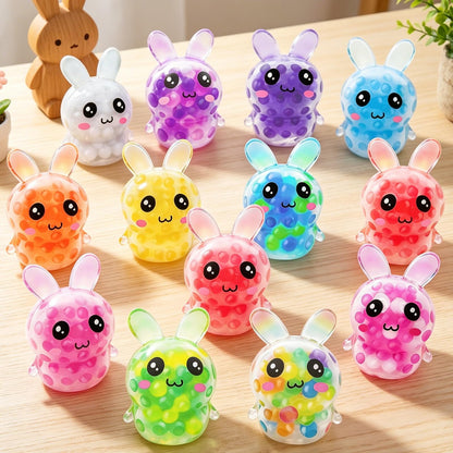 36 Pack Bunny Stress Balls Squeeze Fidget Toys 12 Colors Stress Relief Squishies Balls for Kids Boys Girls Teens Birthday Party Favors Classroom Prizes Exchange Gift Goodie Bag Fillers Pinata Stuffers