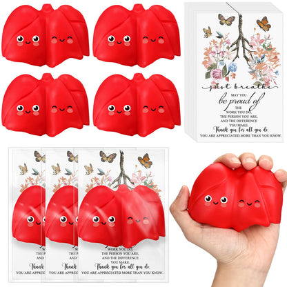 Arrowbash 20 Sets Respiratory Therapist Graduation Gifts Bulk Lung Stress Balls Relief Stress Inspirational Squeeze Balls with Cards for Adults Respiratory Therapy Care Staff Office RT Nursing Work