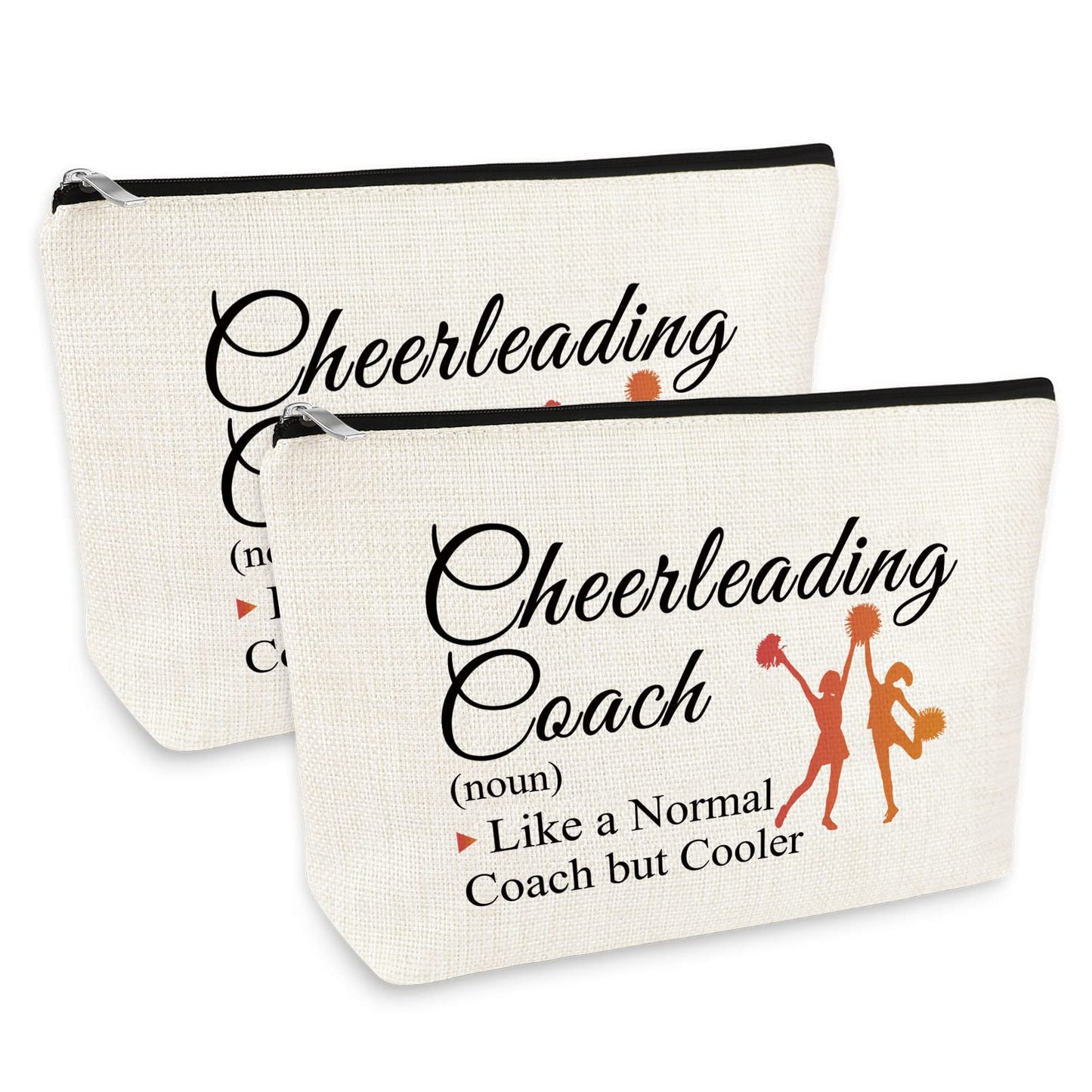 2 Pcs Cheerleading Coach Gift Makeup Bag for Women Cheer Coach Mom Appreciation Gifts Cheerleader Mother's Day Birthday Gift for Cheer Mom Coaches Thank You Gifts Cosmetic Bag Travel Toiletry Bags