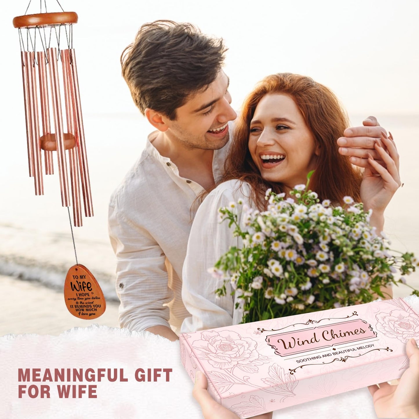 Gifts for Wife, Wind Chimes for Wife, Mothers Day Best Gift for Wife, Heartfelt Birthday Present from Husband, Unique Gifts Ideas for Wedding Anniversary Valentine's, Thanksgiving, Christmas