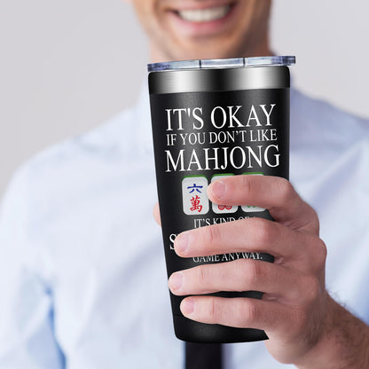 BIRGILT Mahjong Gifts for Women, Men - Funny Mah Jongg Themed Gifts for Players Lovers - Mah Jongg Accessories Gift on Birthday, Christmas - Smart People Game Mahjong Cup Tumbler 20oz
