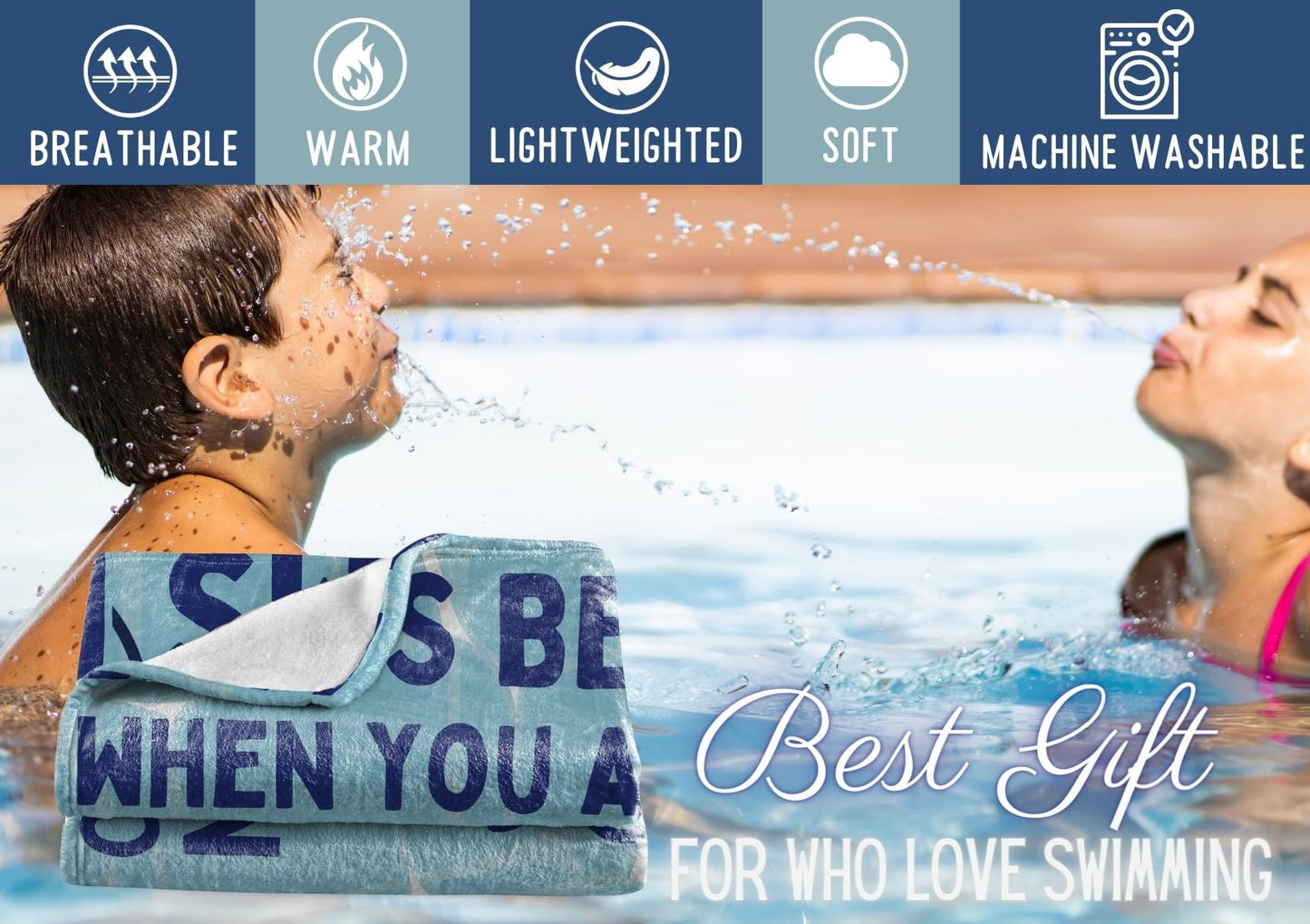 Huglanket Swimming Swimmer Gifts Blanket Throw - Gift for Women, Men, Teen Girls, Teammate, Coach - Just Keep, 50" x 65"