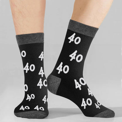 40th 50th 60th Birthday Gifts For Him, Men 40th 50th 60th Birthday Decorations, Cool Gifts Funny Crews Black Cotton Socks