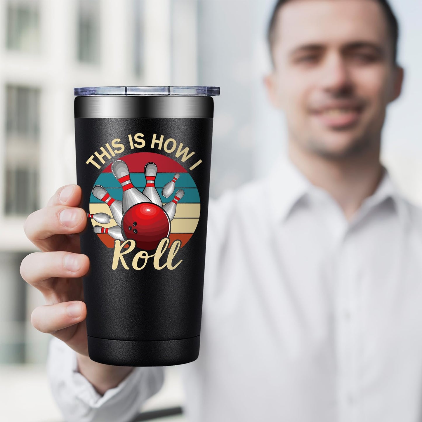 Bowling Gifts for Men, Women - Bowling Ball Lovers Gifts - This is How I Roll Tumbler Cup 20 oz
