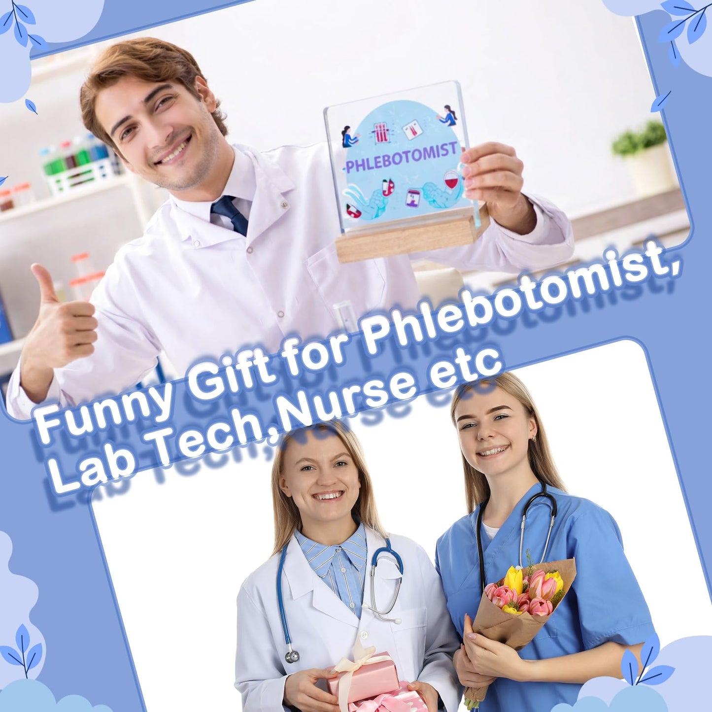 Vicenpal Phlebotomy Gift Cna Week Gift Clear Acrylic Plaque Nursing School Graduation Gifts Desk Decorative Sign for Nurse Friend Coworker Staff Medical Assistant Essentials Accessories