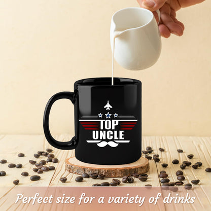 Top Uncle Mug 11Oz Uncle Fathers Day Gift from Niece Nephew, Uncles Father Day Birthday Gift, Ceramic Uncles Cup for Coffee,Milk and Tea Microwave & Dishwasher Safe