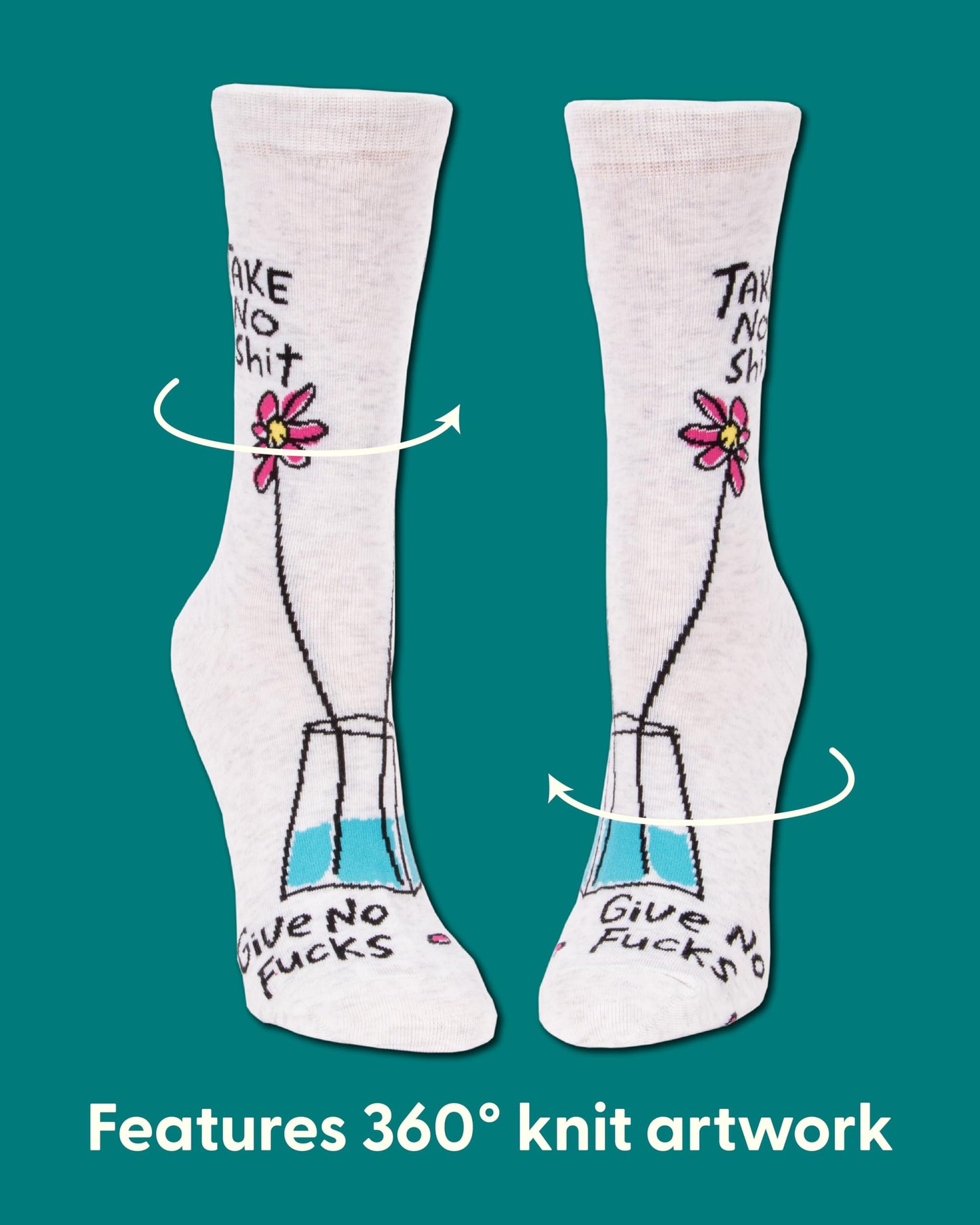 Blue Q Women's Funny Novelty Crazy Crew Socks with Sayings