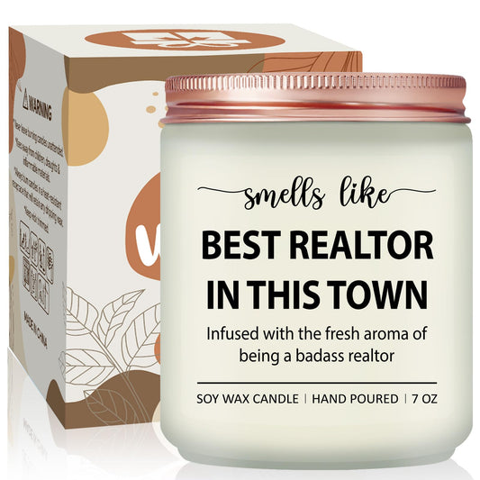 Realtor Gifts for Women Men - Closing Gifts for Realtors, Celebrate Reward Thank You Presents for Realtors, Broker, Realtor Supplies, Salesperson - Lavender Scented Candle