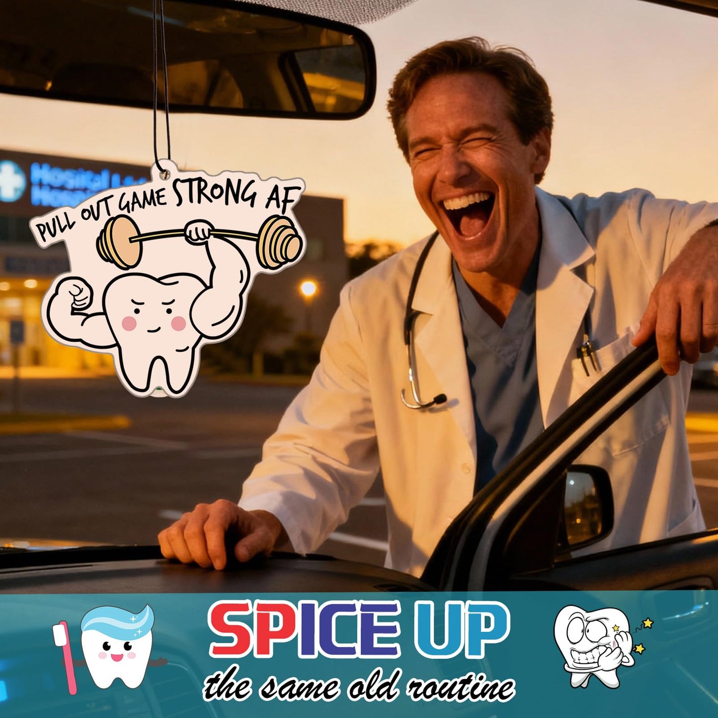 Siifert 24 Pcs Dental Hygienist Gifts for Hygiene Week Funny Air Freshener Car Scented Hanging Tooth Decor for Doctor Nurse Medical Staffs Dentists Assistants Student Teacher Appreciation Gifts