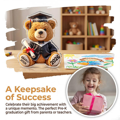 Kindergarten Graduation Gifts for Kids - Acrylic Teddy Bear Keepsake - 2026 Best Kindergarten Graduation Gifts for Boys & Girls, Unique Kinder Graduates Students Present