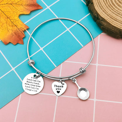 For Lunch Lady Gift Lunch Lady Bracelet Gifts for School Lunch workers Gift for Lunch Lady Cooker Cafeteria Crew Gift Bracelet for Cafeteria Worker Appreciation Gift Thank You Gift for Lunch Lady
