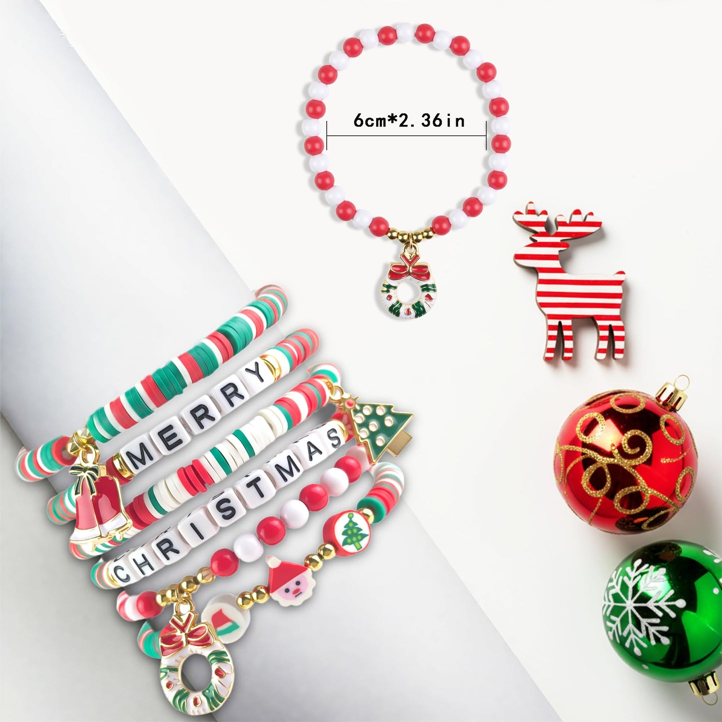 OHOME Stocking Stuffers - 6 Pack Bracelets for Teen Girls Women | Christmas Gifts for Teens Men Adults - Christmas Decorations Accessories Shirts Outfits | Xmas Sweater Dresses for Girls 2025