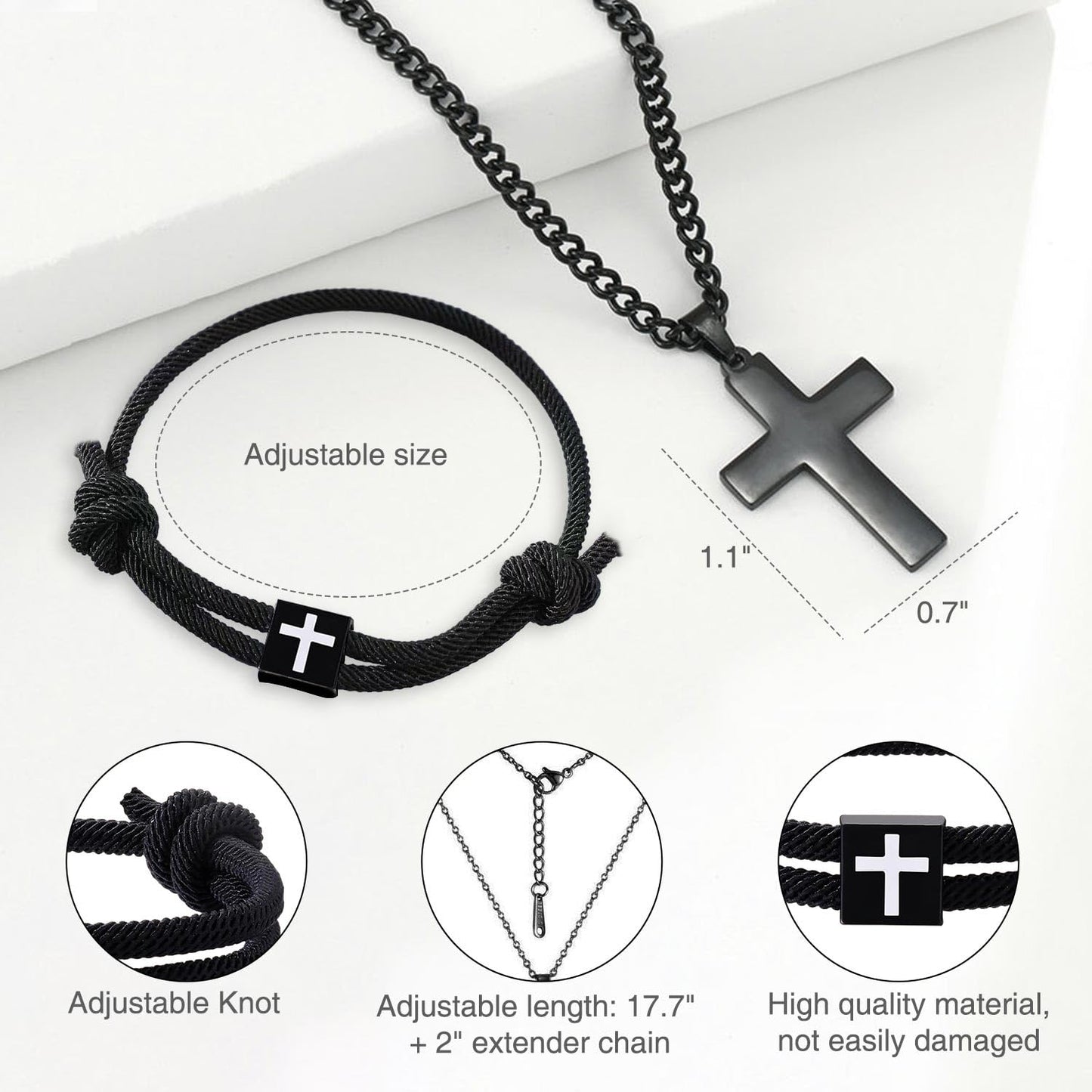 First Communion Gifts for Boys Catholic Set First Holy Communion Gifts with Cross Necklace Bracelets Bookmark Card for Ceremony Keepsake and Daily Faith Reminder