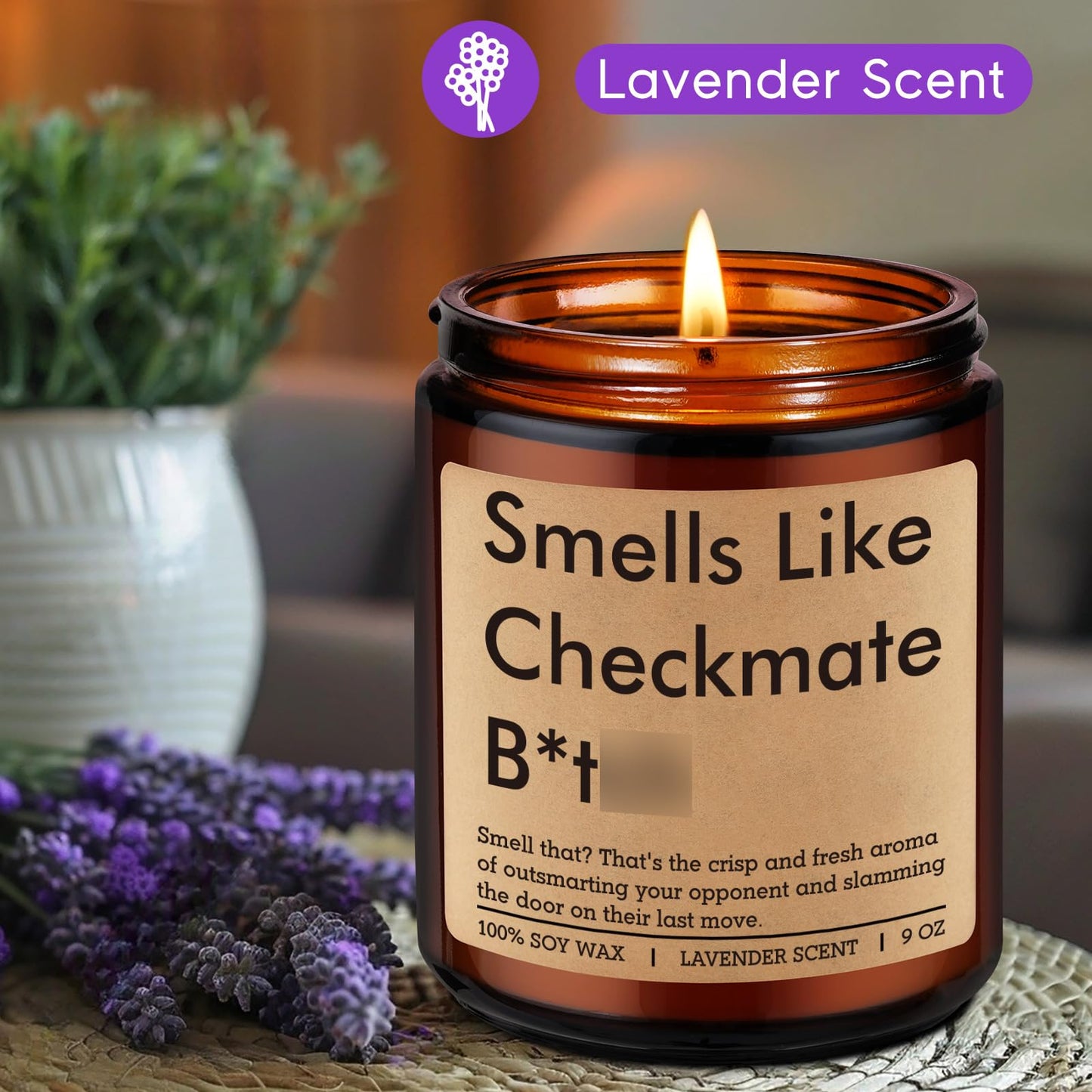 Fairy's Gift Smells Like Checkmate Candle, Chess Lovers Gifts, Chess Player Gifts for Men Him Women, Funny Mothers Day, Birthday Presents for Board Game Lover, Grandmaster, Boyfriend Husband Friend