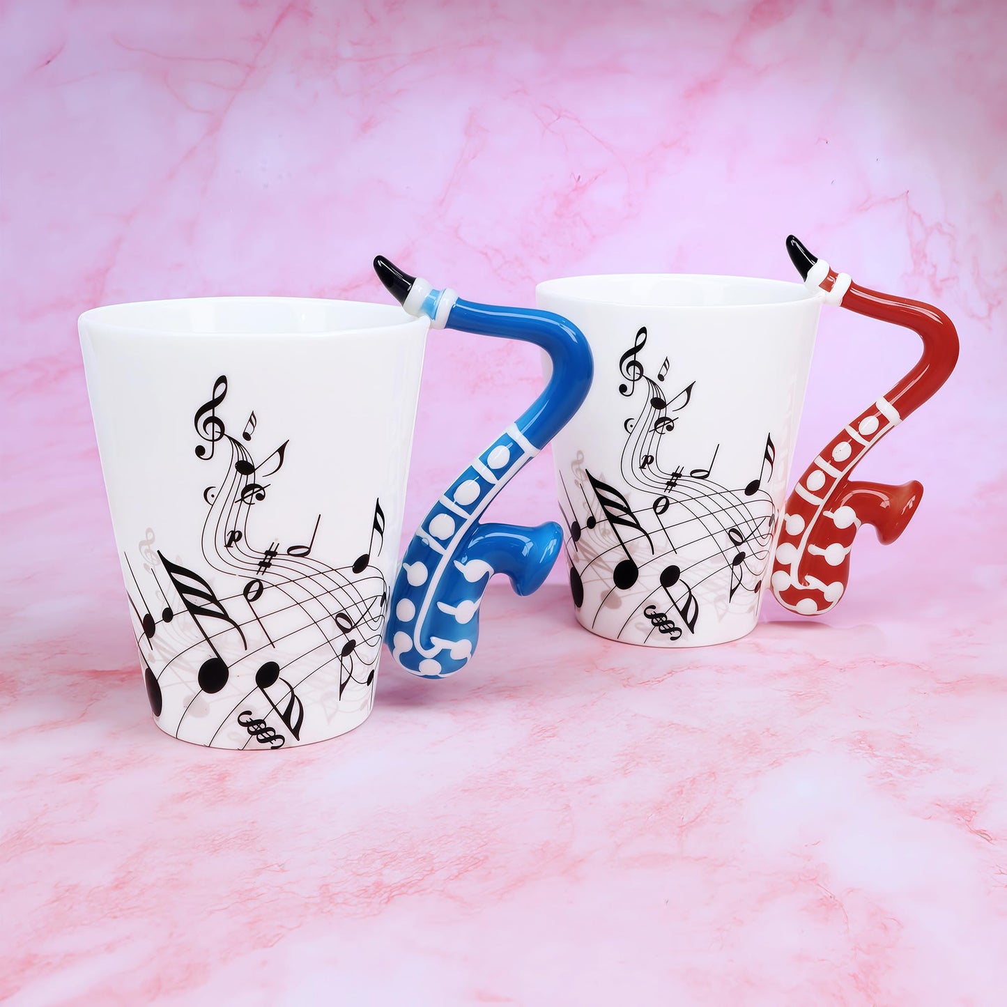 Sax Mug Sax Coffee Mug Gift for Saxophone Players Musician - 13.5 oz Saxophone Cup Gifts for Music Lovers - Music Coffee Mugs Birthday Christmas Gifts for Men Women(Red)
