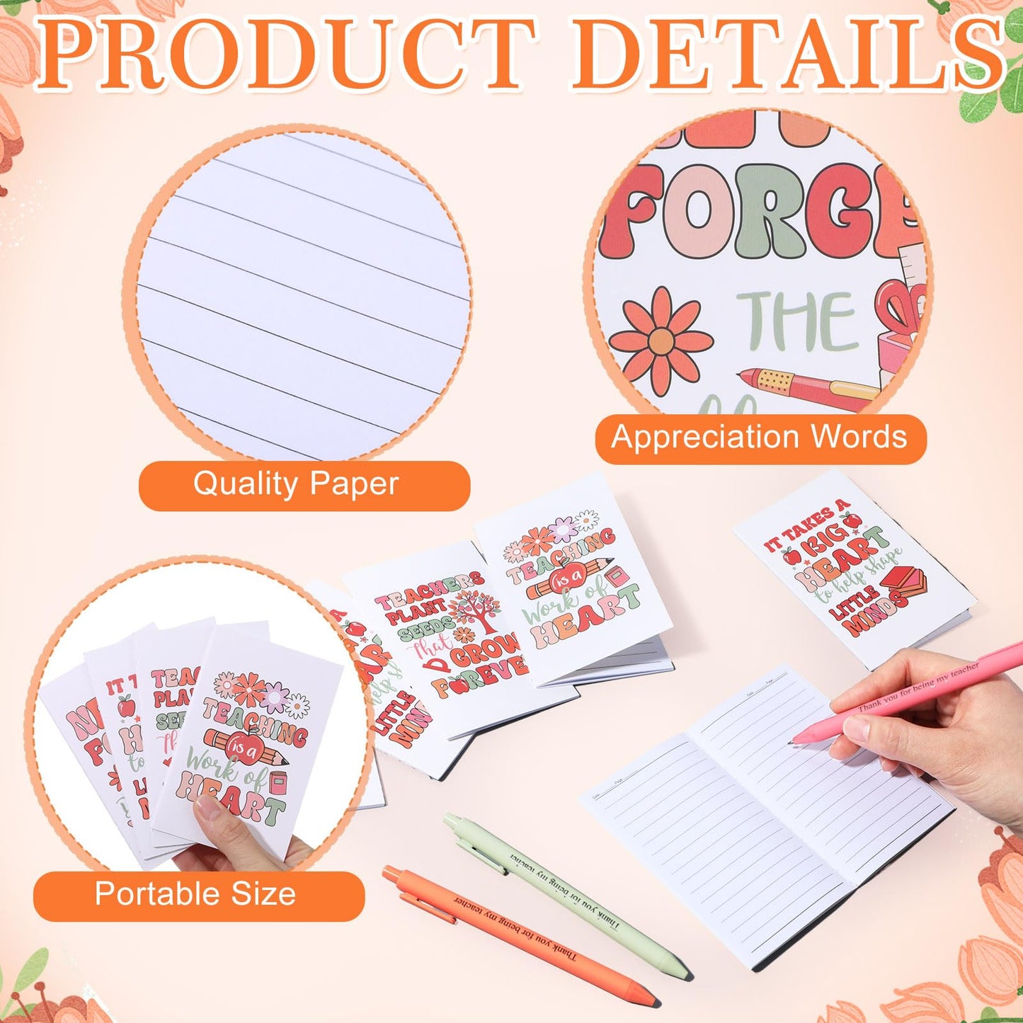 Fulmoon 40 Pcs End of Year Teacher Gifts Bulk Socks Makeup Bags Keychains Motivational Notebooks Ballpoints for Women Teacher Graduation Gifts