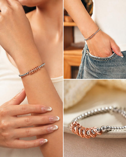 Classy 30th 40th 50th 60th 70th Birthday Gifts for Women Her, Inspirational Rose Gold Charm Bracelet Gifts for 30 50 60 Year Old Women Happy Birthday with Message Card