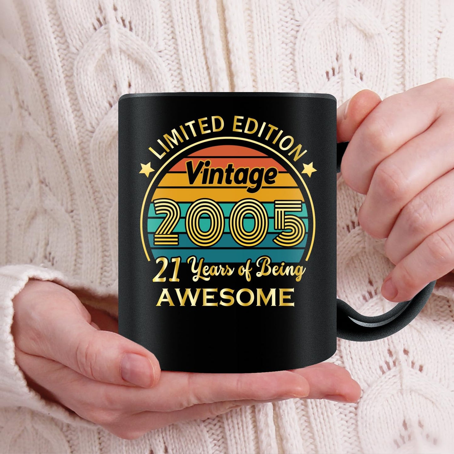 QUPT 21th Birthday Gifts for Women Men, 21th Birthday Gifts for Him, 2005 Birthday Gifts for Women Men, 21 Years Old Gifts, 2005 Birthday Gifts for Her Him, 21th Birthday Presents Coffee Mug