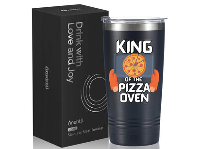 Onebttl Pizza Gifts for Pizza Makers Lovers for Christmas, Birthday, 20oz Stainless Steel Tumbler with Lid and Straw - Pizza Making Themed
