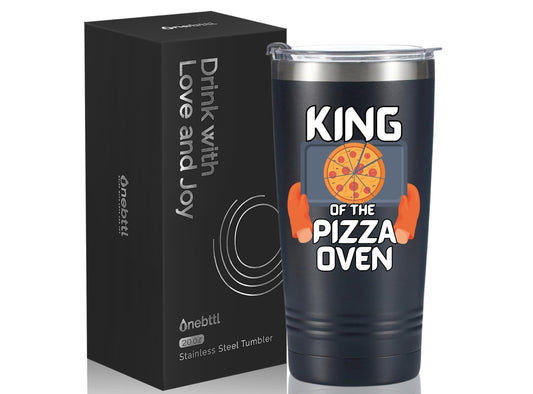 Onebttl Pizza Gifts for Pizza Makers Lovers for Christmas, Birthday, 20oz Stainless Steel Tumbler with Lid and Straw - Pizza Making Themed
