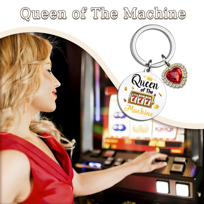 Gambling Gifts for Gambler Slot Machine Keychain Casino Gifts for Women Casino Lovers Gambling Keychain Queen of The Slot Machine Gift Good Luck Gift