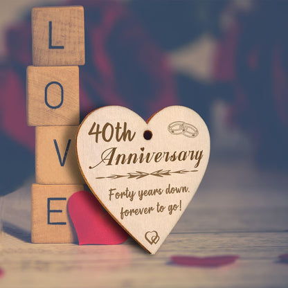 EYITUPC 40th Wedding Anniversary Picture Frame Gifts, 40 Year Anniversary Frame for Couples Parents (Display Two 4x6)