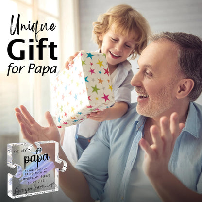 Papa Gifts from Grandkids - Papa Gifts from Grandchildren - Best Papa, Grandpa, Grandfather Gifts Card, Papa Fathers Day, Grandparents Day, Birthday Gifts from Grandkids - Papa Puzzle Piece