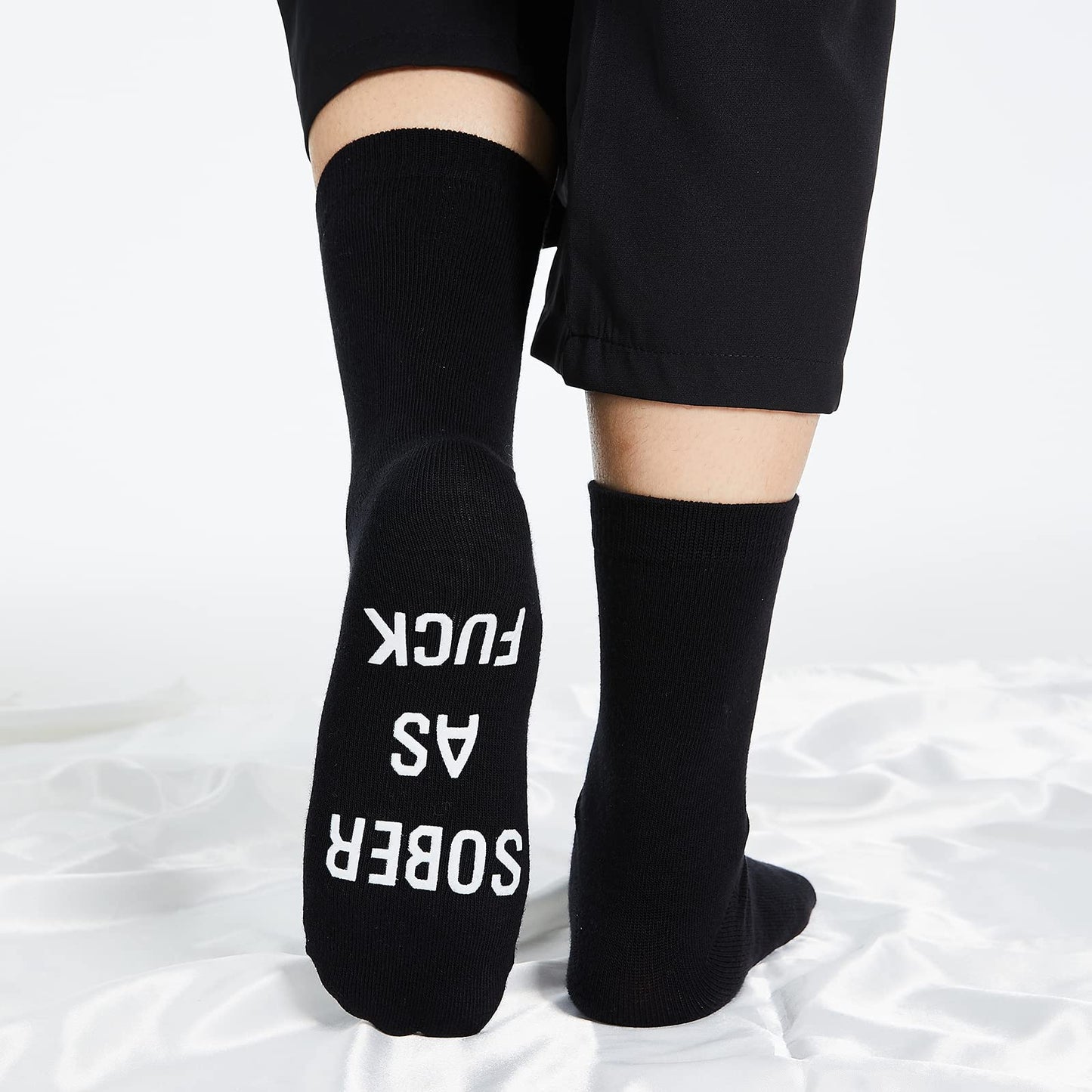 Sobriety Gift Recovery Socks Sober As Fuck Encouragement Gift,Vintage Sober As Fuck Clean Serene Steps To Recovery Socks