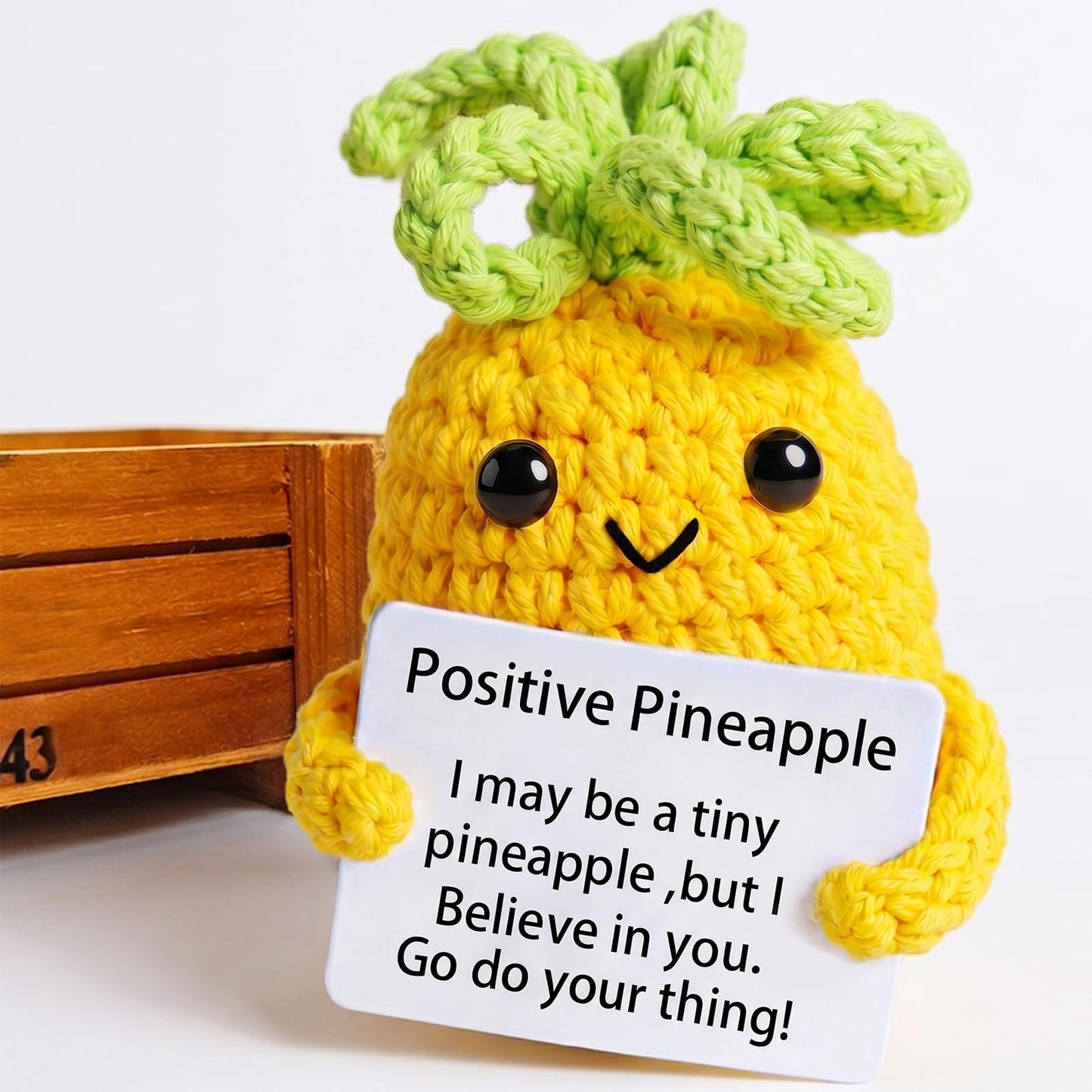 Funny Gifts, Emotional Positive Support Pineapple, Handmade Crochet Pineapple Knitted Doll Gifts for Women, Boys, Girls.