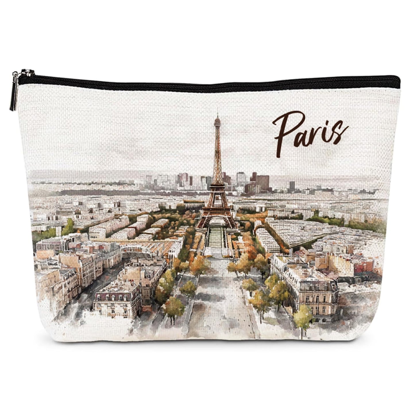 Paris Souvenirs Makeup Bag - Paris Travel Essentials Watercolor Cosmetic Bags Waterproof Toiletry Pouch Portable Traveling Accessories Party Birthday Gifts for Women Mom Daughter Friends Wife