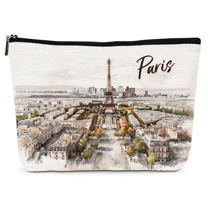 Paris Souvenirs Makeup Bag - Paris Travel Essentials Watercolor Cosmetic Bags Waterproof Toiletry Pouch Portable Traveling Accessories Party Birthday Gifts for Women Mom Daughter Friends Wife