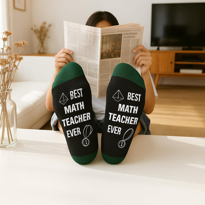 Math Teacher Gifts for Women Men, Math Teacher Appreciation Gifts Socks, Best Retirement Graduation End of Year Birthday Gift for Mathematics Teachers Christmas Valentines Stocking Stuffers