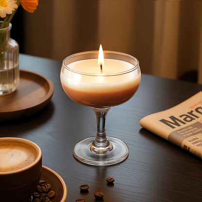 Espresso Martini Candle Gifts for Women Men, Coffee Candles for Home Scented, Natural Soy Wax Unique Candles for Coffee Lovers, Small Martini Candle Gift for Christmas, Birthday, Home Decor