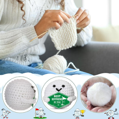 Gifts for Boyfriend Fathers Day - Funny Father's Day Birthday Anniversary Christmas Crochet Golf Ball Accessories for Boyfriend Bf Him Man Fiance Long Distance Graduation Sweetest Gift