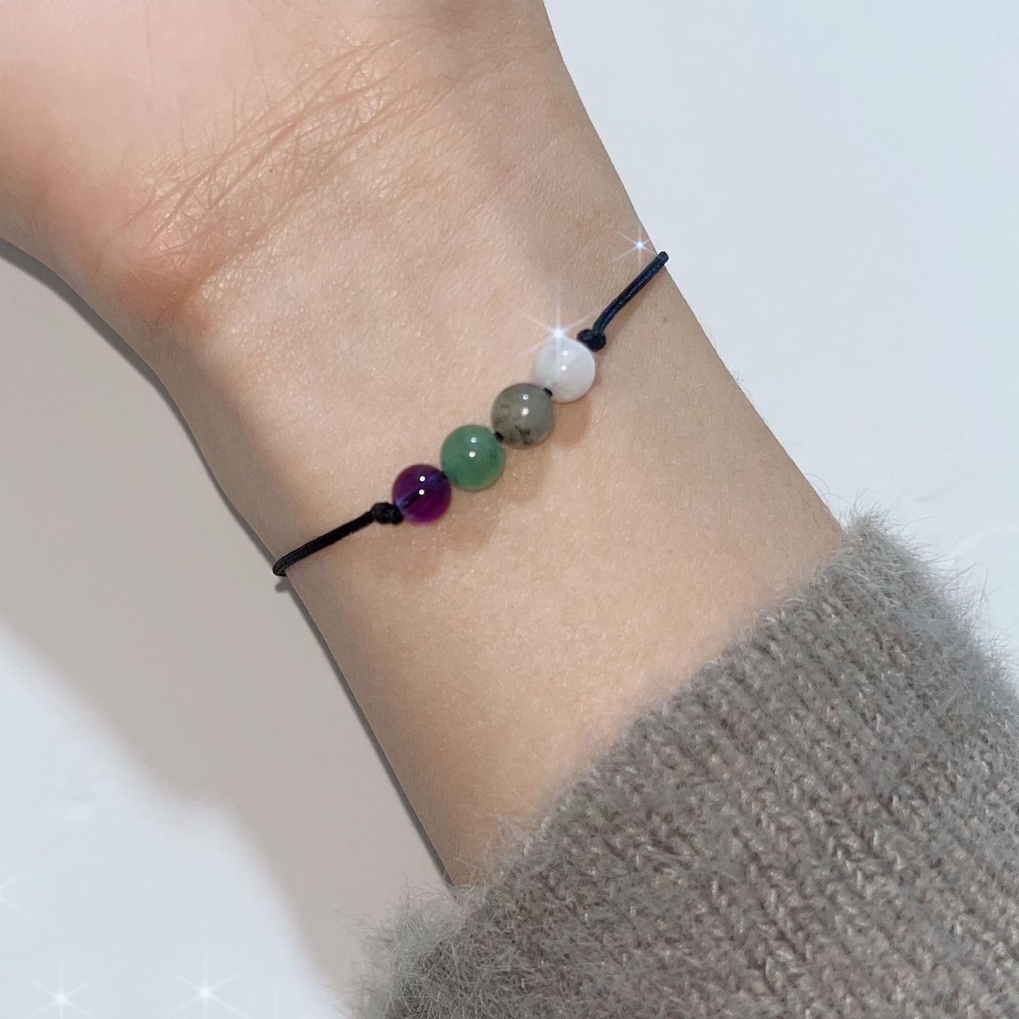 Korotho Empath Protection Bracelet Empath Bracelets Gifts for Her Natural Healing Crystal Beaded Bracelet, Tourmaline, Amethyst, Hematite, Rose Quartz, Jewelry for Best Friends Daughter Mom