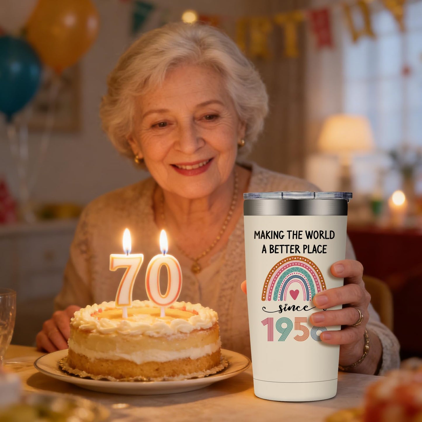 70th Birthday Gifts for Women - 1956 70th Birthday Decorations for Her - Turning 70 Year Old Gifts for Women - 70 Fabulous Tumbler 20 oz