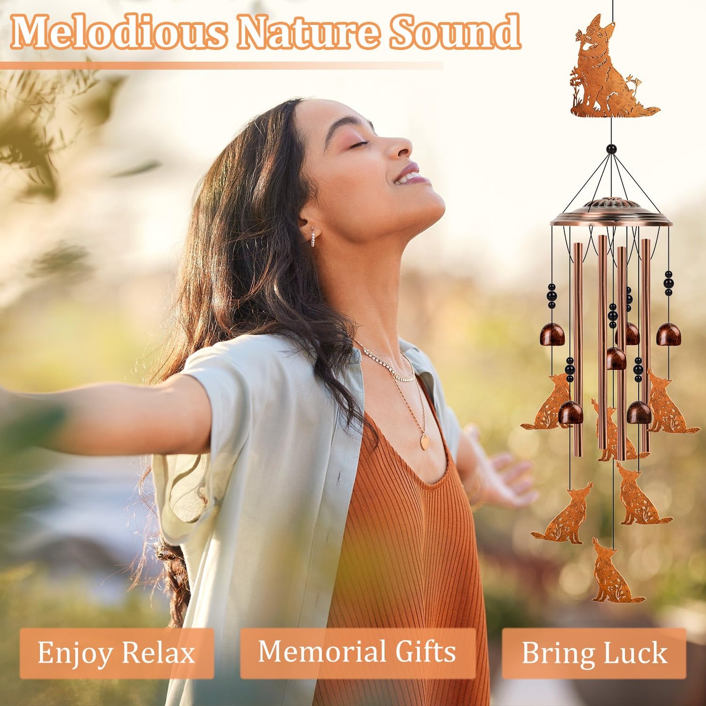 German Shepherd Gifts Wind Chimes - Luvsweets German Shepherd Wind Chimes for Outside, Garden Patio Yard Porch Decor, Dog Lovers Memorial Sympathy Birthday Christmas Mother‘s Day Gifts