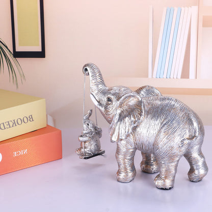 Elephant Statue. Elephant Decor Brings Good Luck, Health, Strength. Elephant Gifts for Women, Mom Gifts. Decorations Applicable Home, Office, Bookshelf TV Stand, Shelf, Living Room - Silver