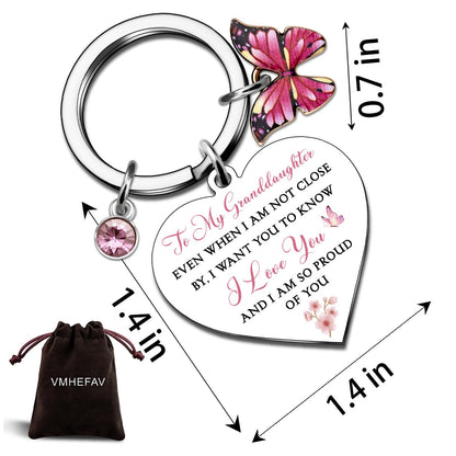 Granddaughter Mothers Day Gifts From Grandma To My Granddaughter Keychain Gifts For Birthday Thoughtful Graduation Gift For Granddaughters Adult Best Teen Grand Daughter Gift From Grandmother