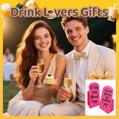 HAPPYPOP Drink Socks for Women Girls - Margarita Tea Champagne Wine Coffee Gifts for Her